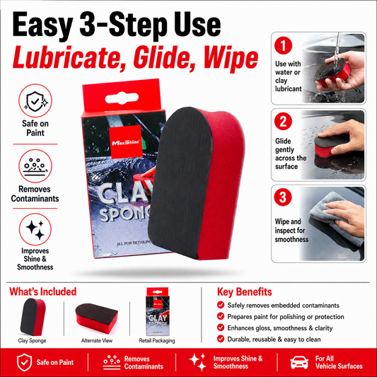 Clay Sponge | Surface Contamination Removal Sponge for Car Detailing