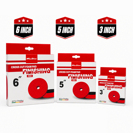 MaxShine Cross Cut Foam Pad Red Finishing | 3 Inch