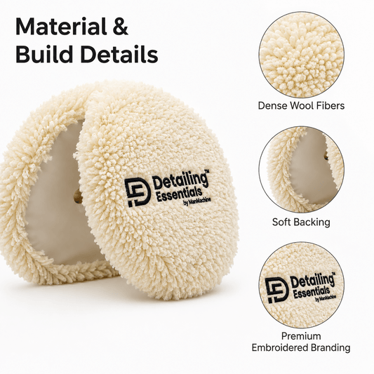 Detailing Essentials Single Sided Wool Pad | Heavy Cut Polishing Pad - Detailing Essentials