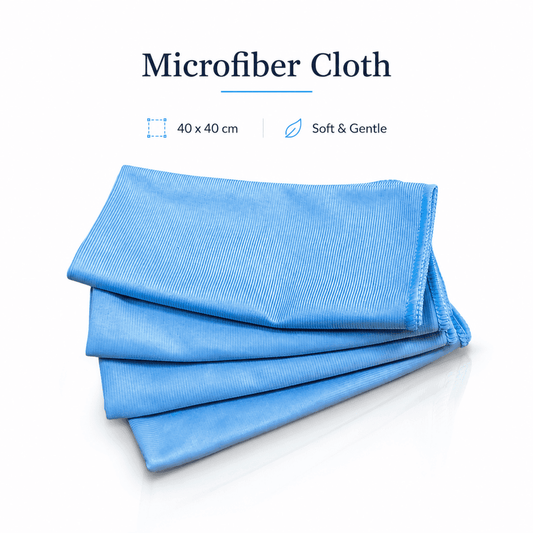 Set of four Mafra Microfiber Glass Cloths, 40x40cm, 350 GSM, ideal for car cleaning and multi-purpose glass polishing.