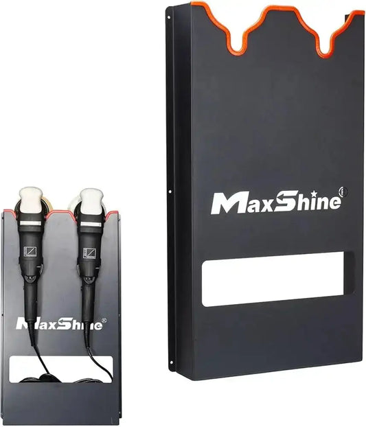 Maxshine Double Machine Polisher Wall Holder, black plastic mount for securely holding dual polishers on the wall