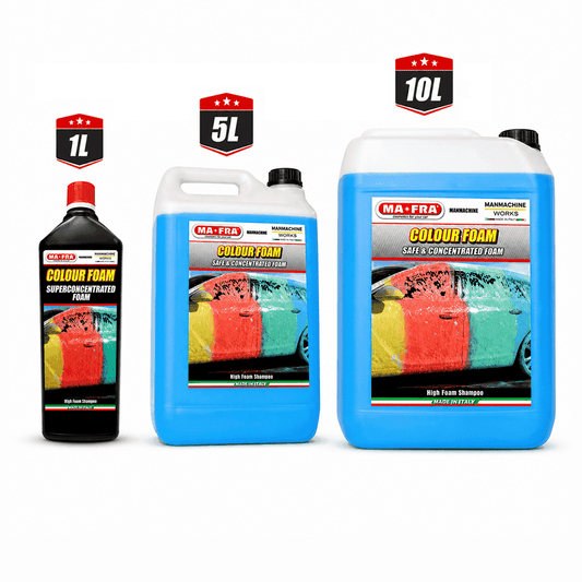 Mafra Colour Foam Red professional exterior decontamination cleaner for vehicle paint and surfaces.