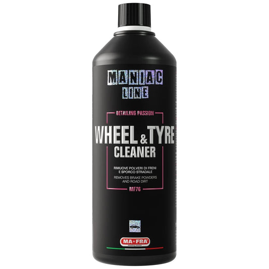 Mafra Maniac Line Wheel & Tyre Cleaner 1000ml | 2 - in - 1 Alloy & Rubber Cleaner | Removes Brake Dust, Road Grime & Preps Wheels For Polishing - Detailing Essentials