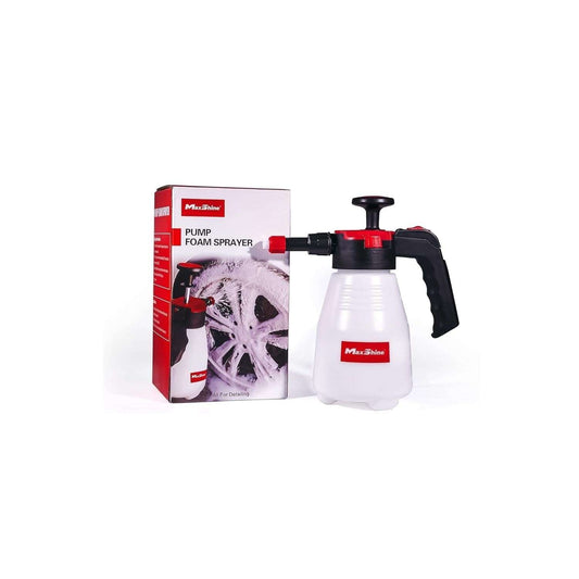 Maxshine 1.5L hand pressure foam sprayer for snow foam detailing, with thick foam, durable nozzles, and easy-to-use pump bottle.