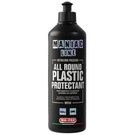 Mafra Plastic Protectant dashboard polish in a spray bottle, designed for professional interior car care and plastic surface protection.