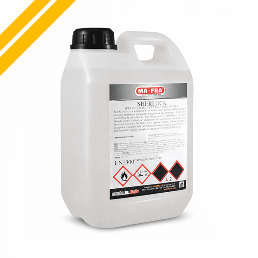 Mafra Sherlock IPA decontamination cleaner in a 2L bottle, used for professional paint care and surface cleaning.