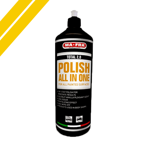 MAFRA Total 2.0 All - in - one Car Polish | Cut, Gloss & Wax | One Step Polish, Microparticle Compound, No Dust, Easy Clean | 1000ml - Detailing Essentials