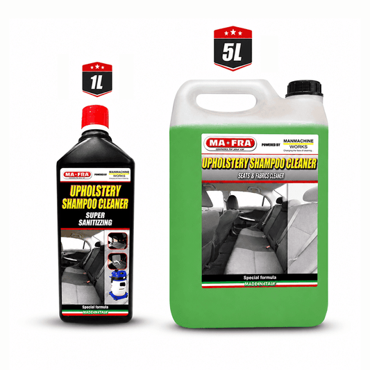 Mafra Upholstery Shampoo Cleaner in 1L bottle, car shampoo for cleaning and refreshing vehicle upholstery and fabric surfaces.