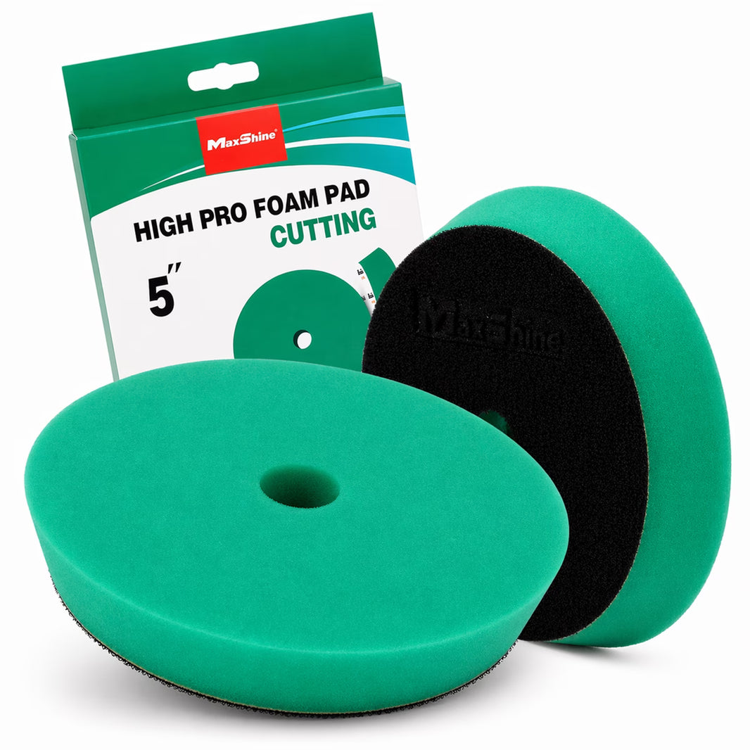 MaxShine Professional High-Pro Da Foam Pads 5.2inches, Green Heavy Cutting/Compounding Pad, Use with DA/RO Polisher Polish Machine