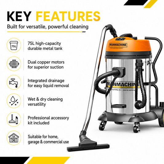 Manmachineworks MMWECO - 75L Wet and Dry Vacuum Cleaner - Detailing Essentials