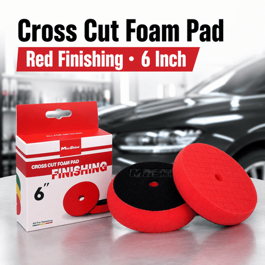 MaxShine Cross Cut Foam Pad Red Finishing | 3 Inch, 5 Inch & 6 Inch - Detailing Essentials