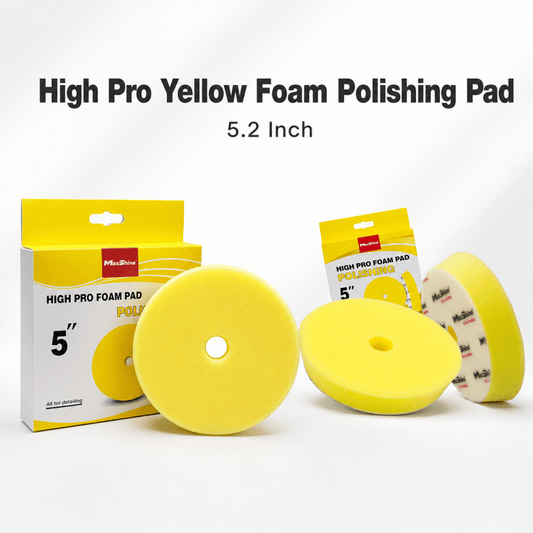 MaxShine High Pro Yellow Foam Polishing Pad | 5.2 Inch & 6.2 Inch - Detailing Essentials