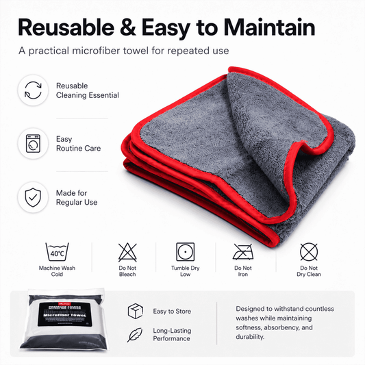 MaxShine Microfiber Towel 600 GSM, 40x40cm detailing cloth, pack of 3 for car cleaning and detailing.