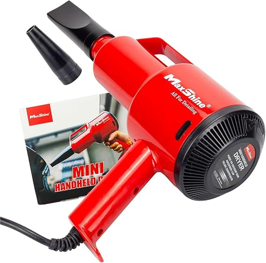 MaxShine Mini Handheld Car Dryer Air Blower 1200W | 22000 FPM with 2 Nozzles - Detailing Essentials