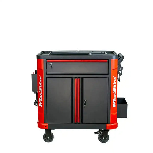 MaxShine Premium Multifunction Detailing Cart with light and 110-220V power board for professional car detailing tasks
