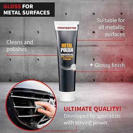 Menzerna Metal Polish Universal Polishing Cream in 125g jar for cleaning and shining various metals.
