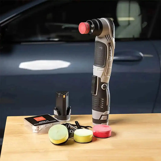 Maxshine mini cordless polisher pads kit with various polishing pads for professional car detailing and surface polishing.