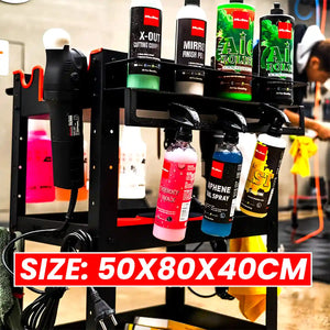 Premium Heavy Duty Detailing Cart with Two Side Plate and Hang Hook and Detailing Cart for Professional Machine and Tools