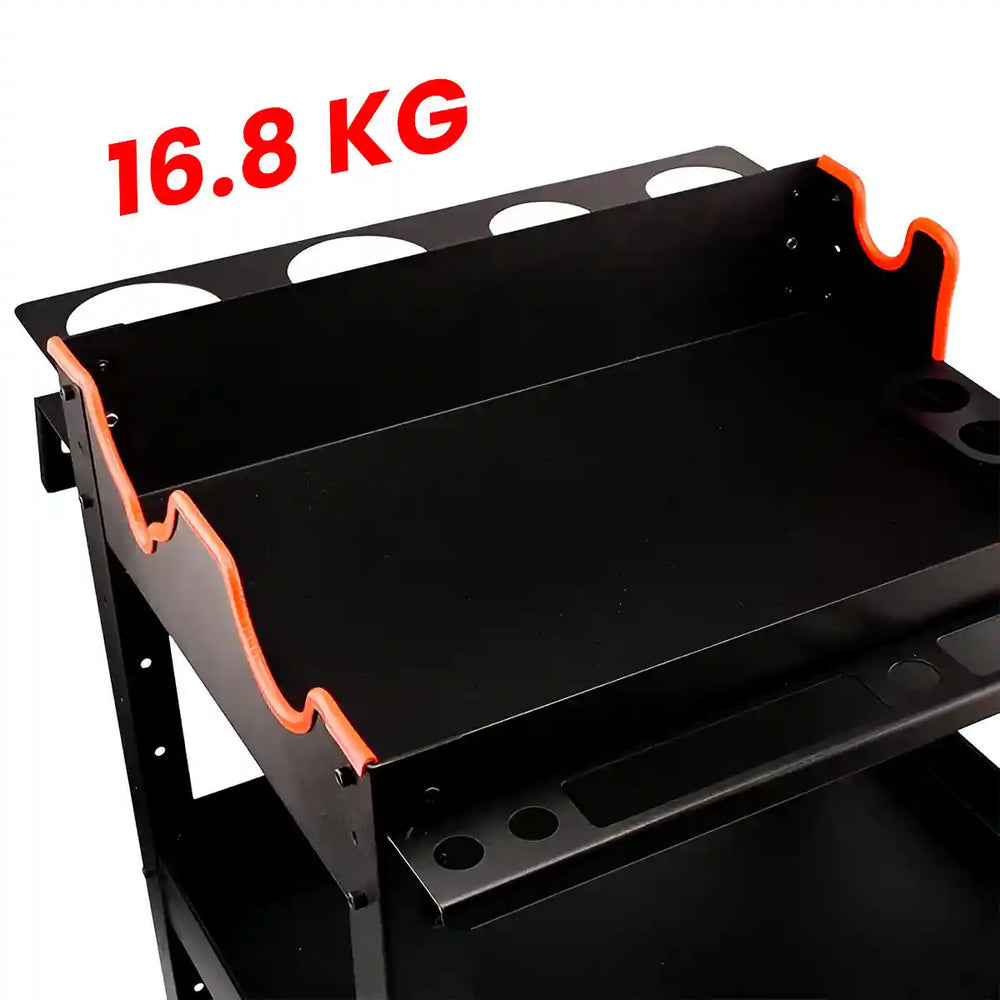 Premium Heavy Duty Detailing Cart with Two Side Plate and Hang Hook and Detailing Cart for Professional Machine and Tools