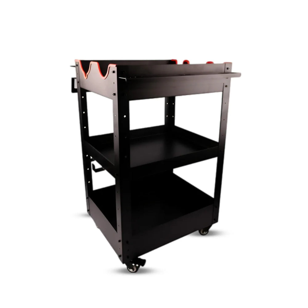Premium Heavy Duty Detailing Cart with Two Side Plate and Hang Hook and Detailing Cart for Professional Machine and Tools