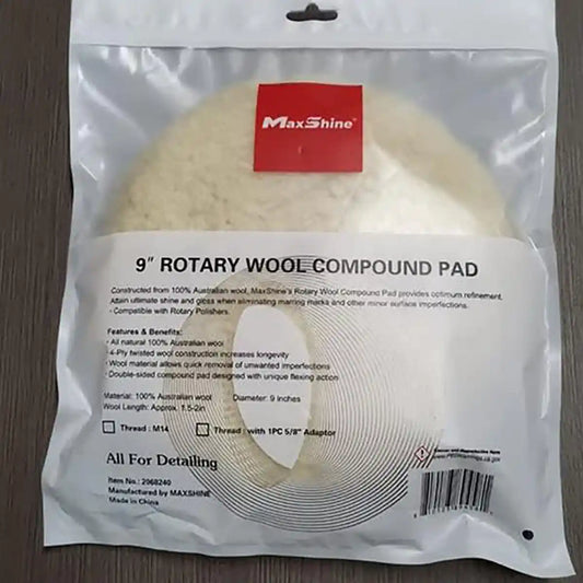 MaxShine Rotary Australian Wool Compound Pad | Single Sided Cutting Pad