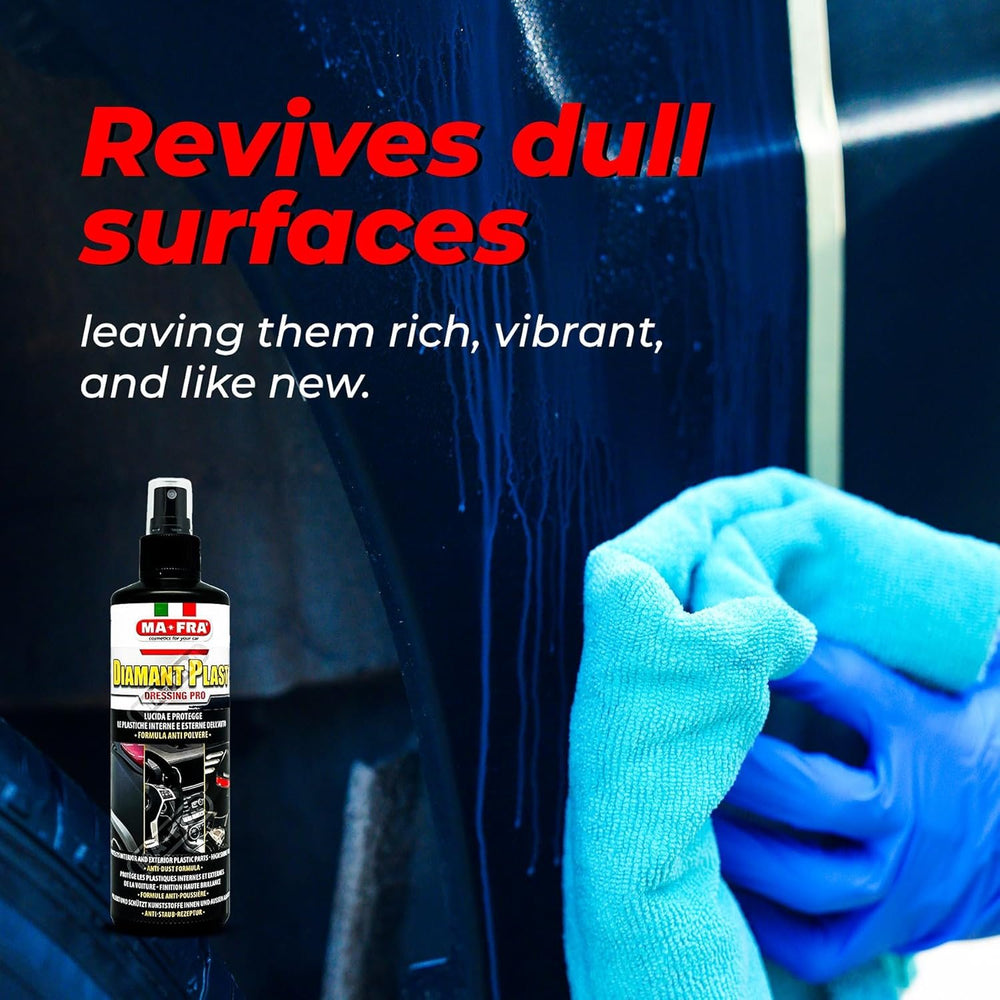 Diamant Plast Dressing Pro 250ml | Dashboard, Plastic & Rubber Polish for Car Interior & Exterior