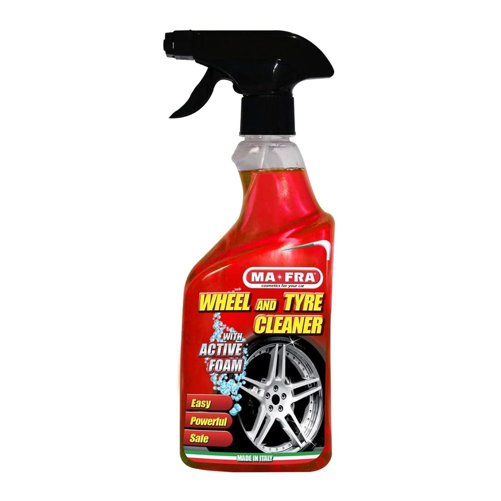 Wheel & Tyre Cleaner 500ml | Active Foam Alloy Rim & Tyre Cleaner | Removes Brake Dust, Road Grime & Restores Tyre Color | Protects Wheels & Rubber Tyres