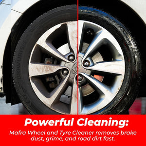 Wheel & Tyre Cleaner 500ml | Active Foam Alloy Rim & Tyre Cleaner | Removes Brake Dust, Road Grime & Restores Tyre Color | Protects Wheels & Rubber Tyres
