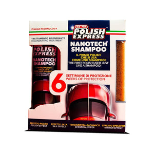 Polish Express 250ml Nanotech Shampoo with Polishing Sponge | 2-in-1 Wash & Wax | Mirror Shine, Easy Washing, Up to 6 Weeks Protection