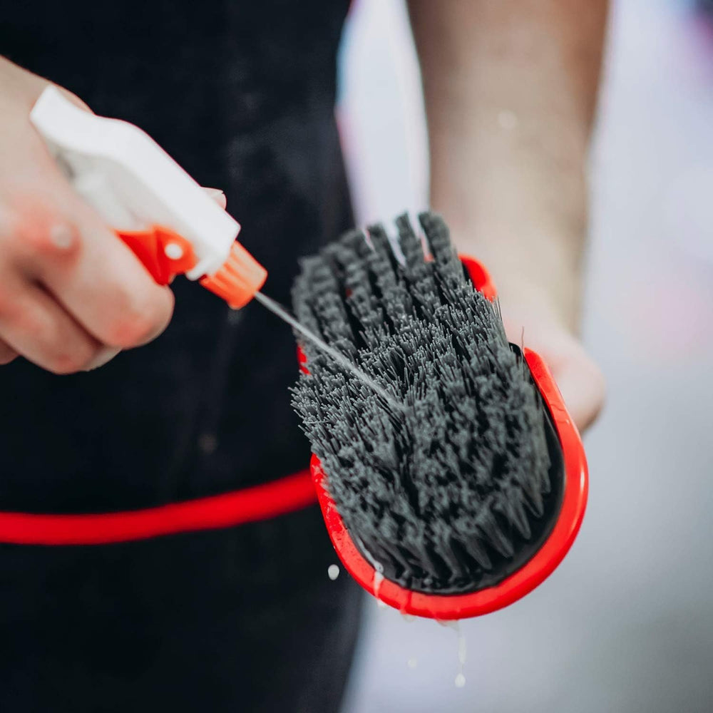 MaxShine Tire & Carpet Scrub Brush 19cm | Heavy-Duty Bristles for Deep Cleaning | Tyre Detailing Brush | Rug & Carpet Cleaning Brush