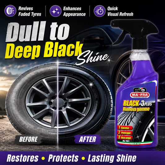 MAFRA Black 3Plus 500ml Tyre Blackener & Shiner | Renews, Softens & Protects Car Tyres