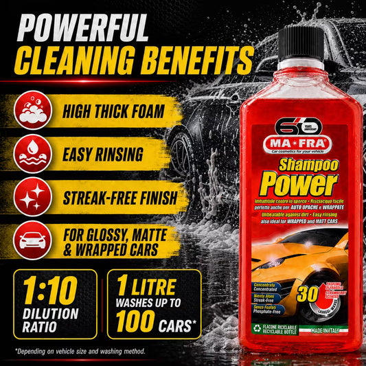 MAFRA 1L Car Wash Power Shampoo And High Foaming Formula For Exterior Cleaning