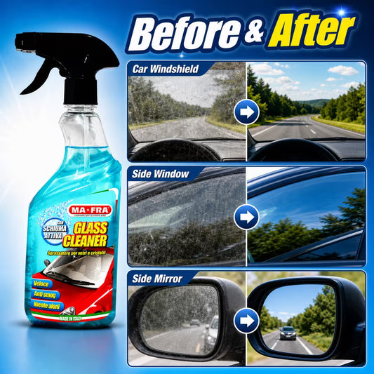 Mafra Car Glass Cleaner & Degreaser 500ml | Ammonia-free, Streak-free Window Cleaner | Removes Grease, Fingerprints & Smoke Residue