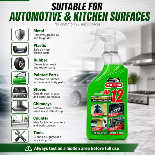 Mafra Ma-fra HP12 Multi-purpose Degreaser Spray 500ml | Heavy-duty All Surface Cleaner For Car, Bike, Kitchen & Industrial Use