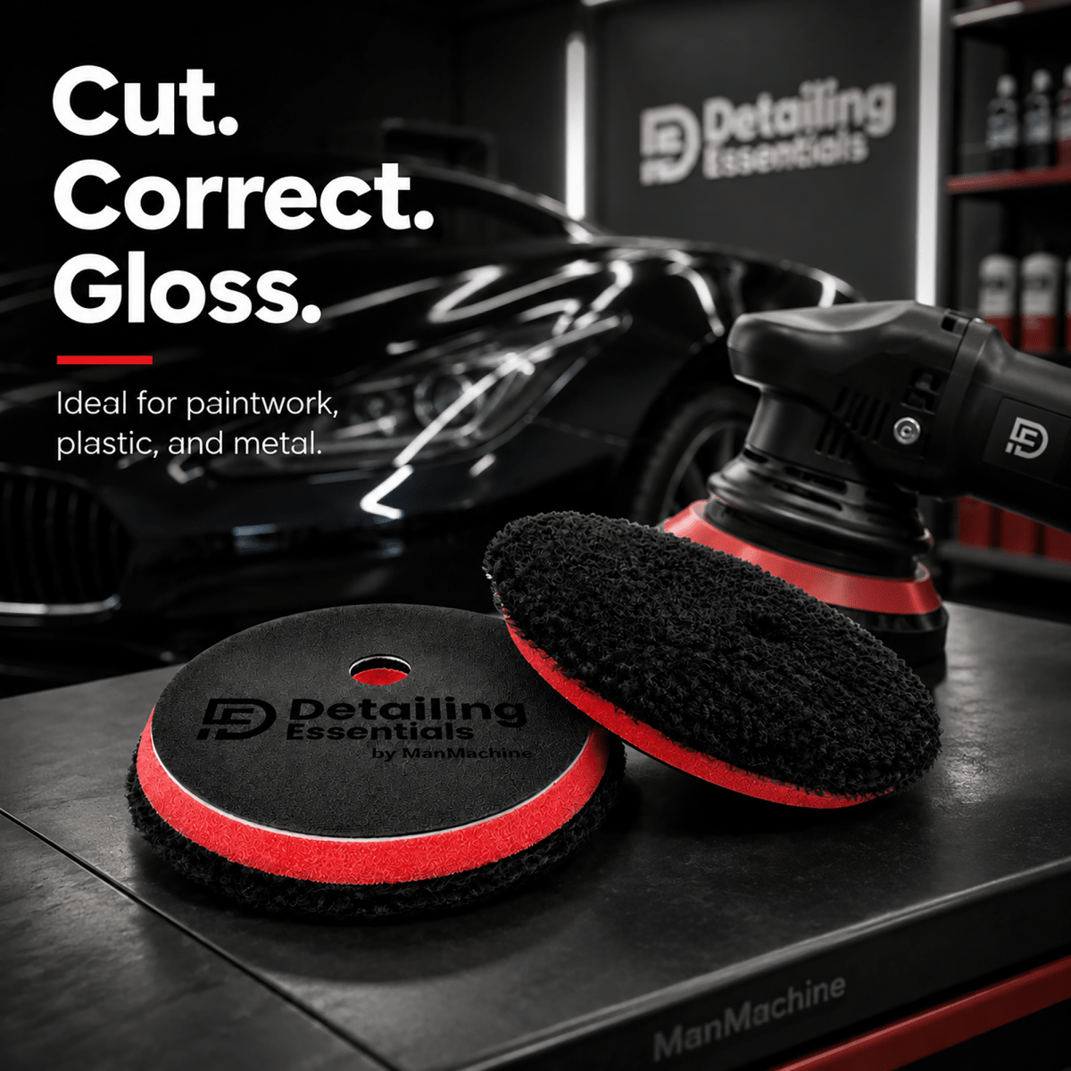 Detailing Essentials Black Wool Pad | 5 Inch / 6 Inch Cutting Wool Pad - Detailing Essentials