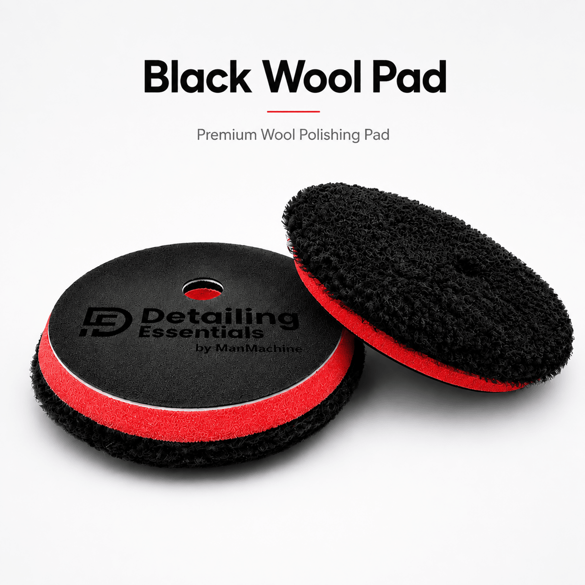 Detailing Essentials Black Wool Pad | 5 Inch / 6 Inch Cutting Wool Pad - Detailing Essentials