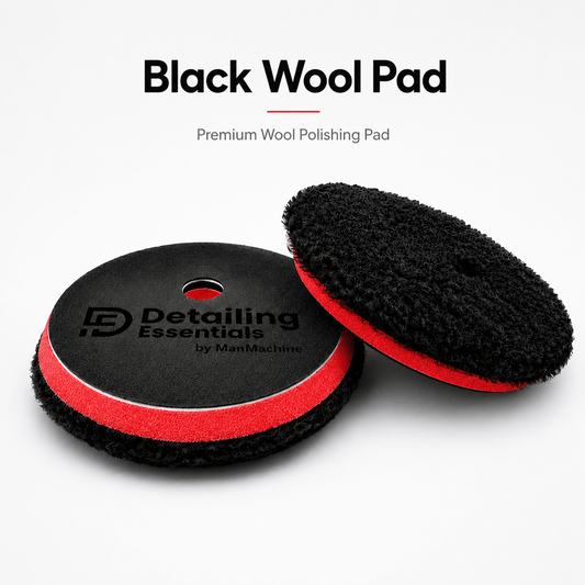 Detailing Essentials Black Wool Pad | 5 Inch / 6 Inch Cutting Wool Pad - Detailing Essentials