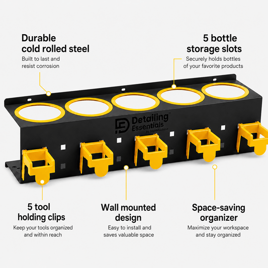 Detailing Essentials Compound Bottle Holder | Wall Mounted Polish Bottle Organizer - Detailing Essentials