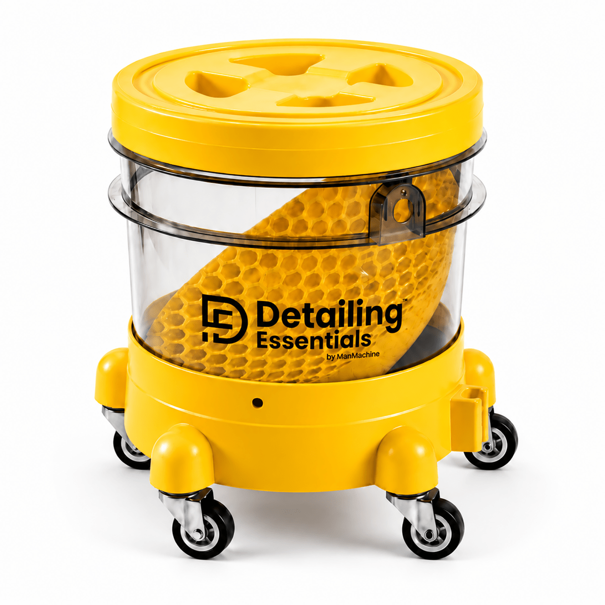 Detailing Essentials Detailing Bucket with Trolley | Transparent Wash Bucket with Wheels - Detailing Essentials