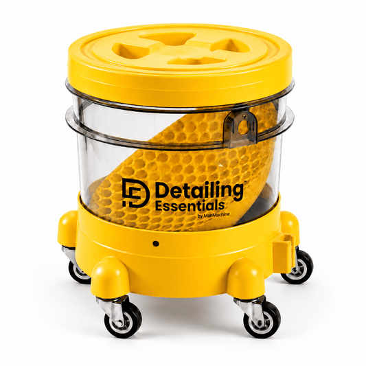 Detailing Essentials Detailing Bucket with Trolley | Transparent Wash Bucket with Wheels - Detailing Essentials