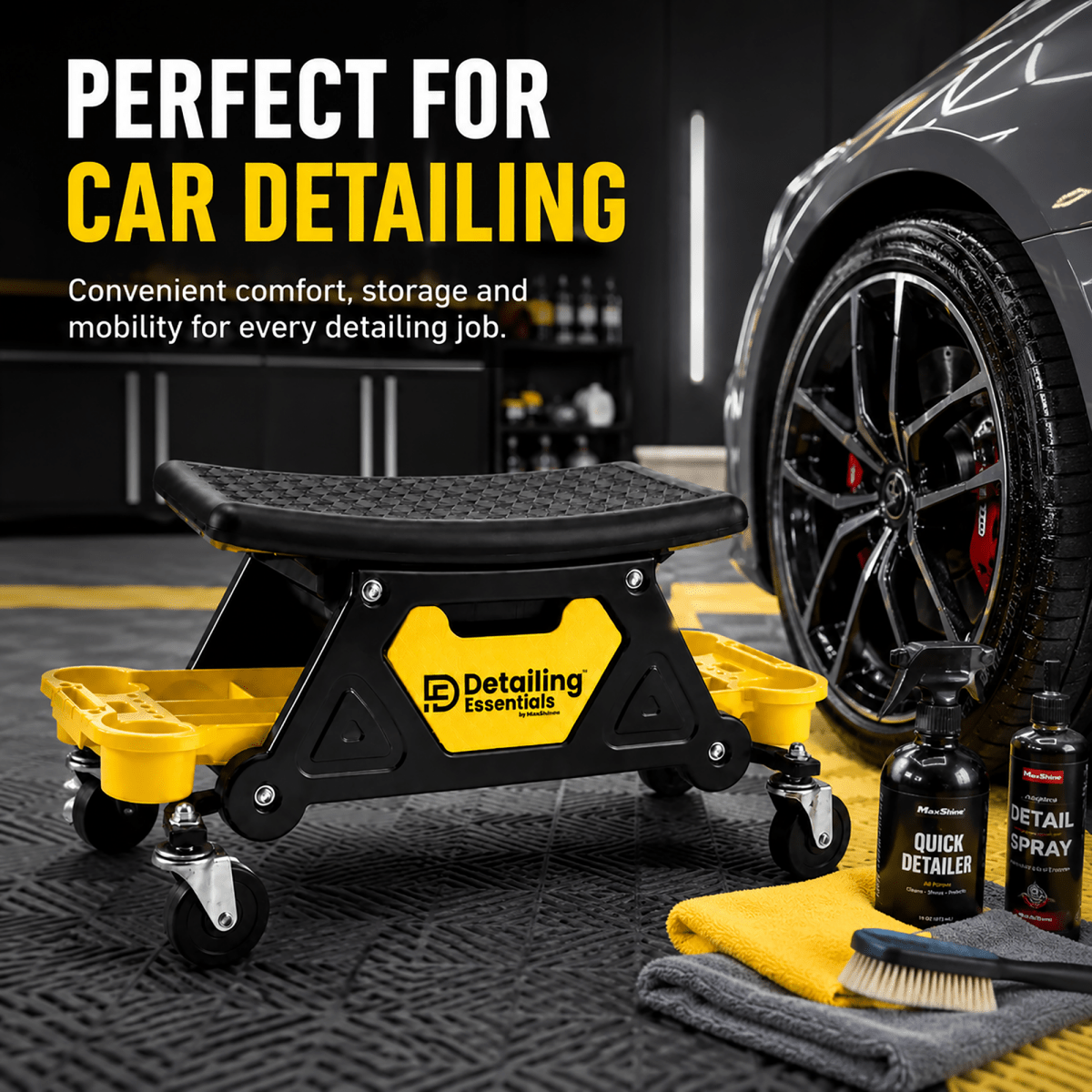 Detailing Essentials Detailing Creeper V1 | Low Seat Creeper for Car Detailing - Detailing Essentials