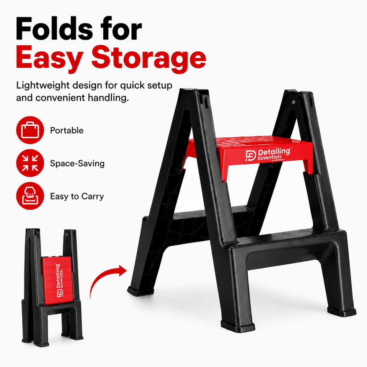 Detailing Essentials Detailing Ladder | Professional Car Wash Step Ladder - Detailing Essentials
