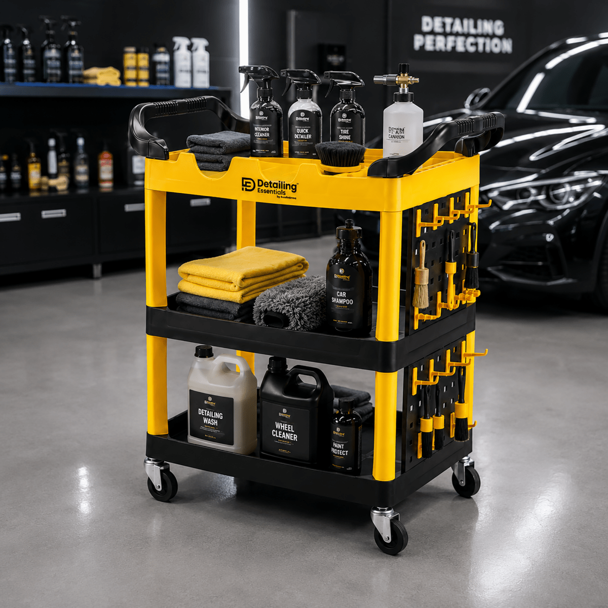 Detailing Essentials Detailing Trolley | Professional Car Detailing Tool Cart - Detailing Essentials