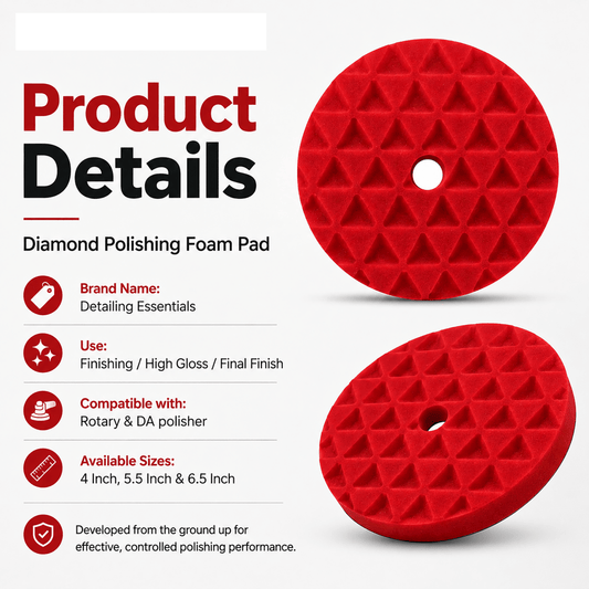 Detailing Essentials Diamond Cut Foam Pad Finishing | High Gloss Final Finish Pad - Detailing Essentials