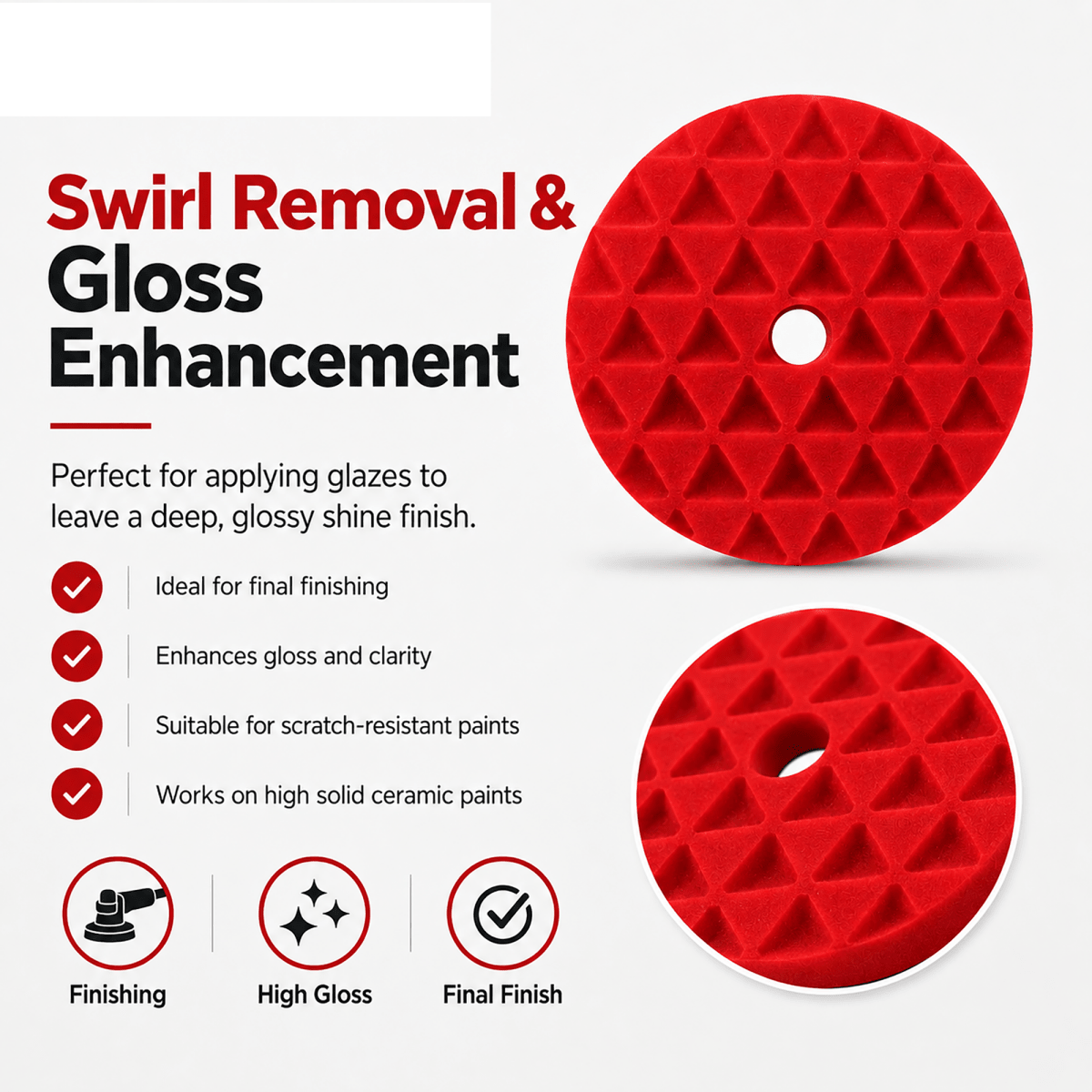 Detailing Essentials Diamond Cut Foam Pad Finishing | High Gloss Final Finish Pad - Detailing Essentials