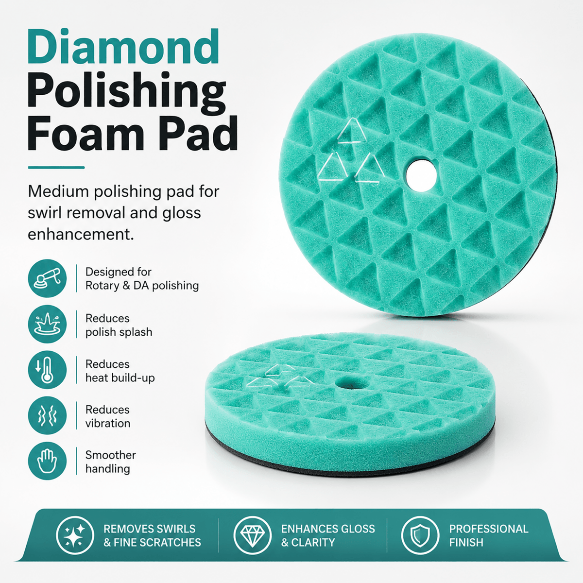 Detailing Essentials Diamond Cut Foam Pad Polishing | Swirl Removal & Gloss Pad - Detailing Essentials