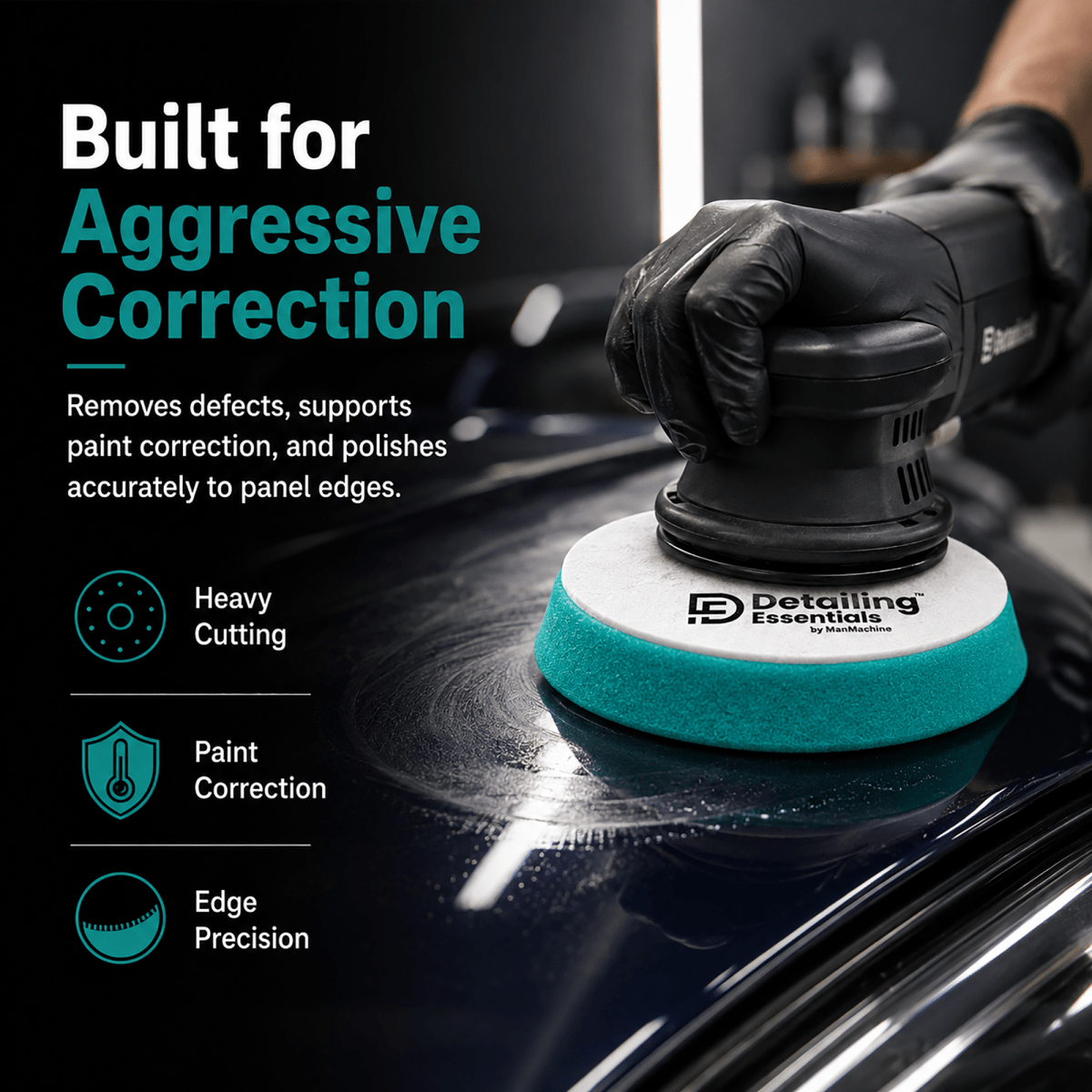 Detailing Essentials Flat Foam Pad Heavy Cutting | Car Paint Correction Pad - Detailing Essentials