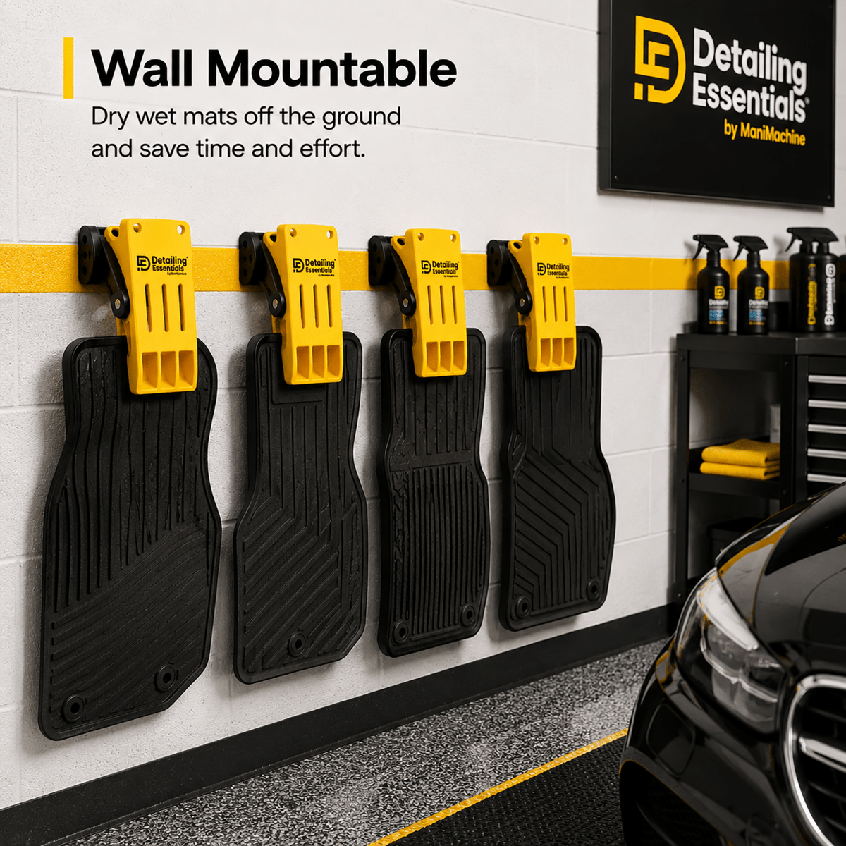 Detailing Essentials Foot Mat Holder | Wall Mounted Car Mat Drying Holder - Detailing Essentials