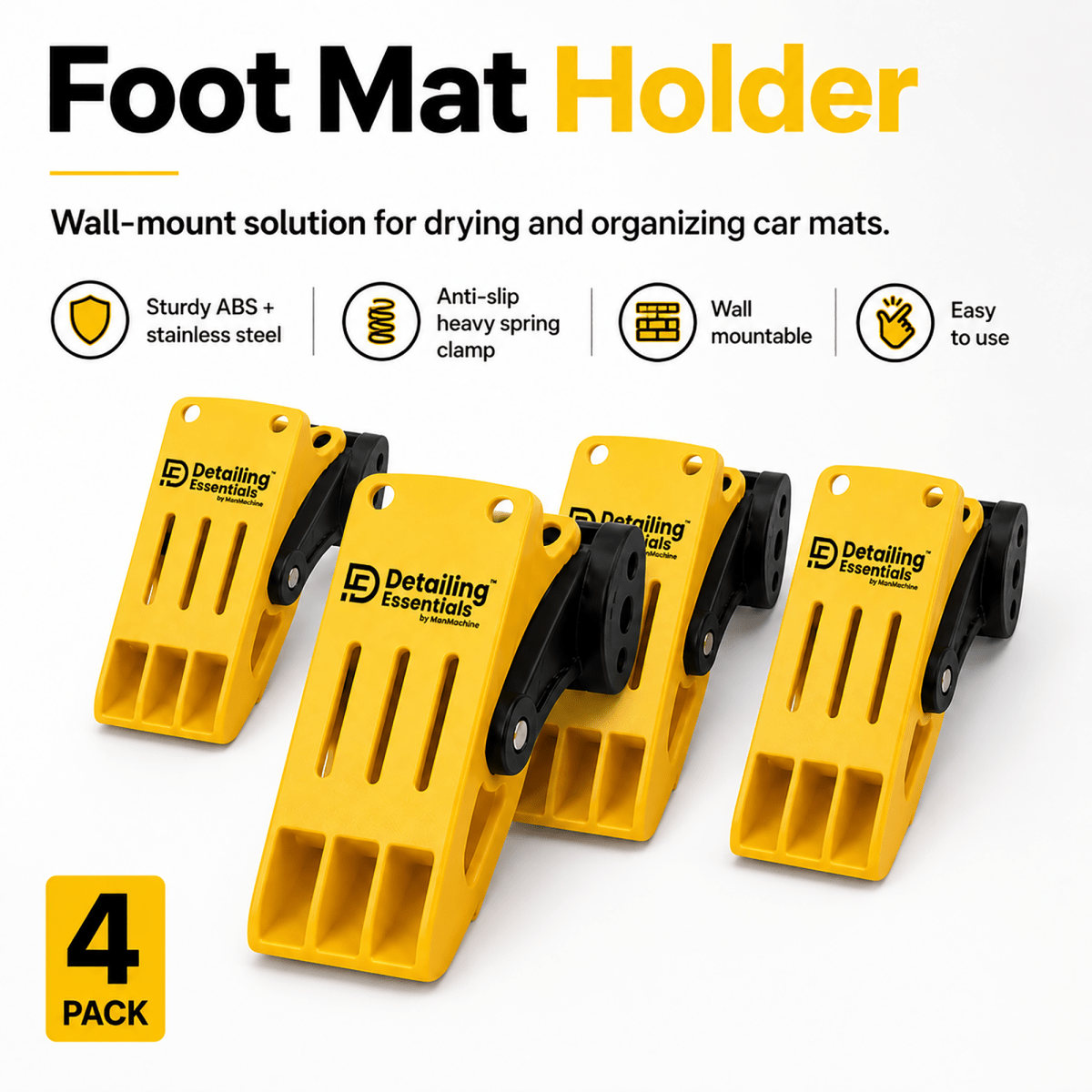 Detailing Essentials Foot Mat Holder | Wall Mounted Car Mat Drying Holder - Detailing Essentials