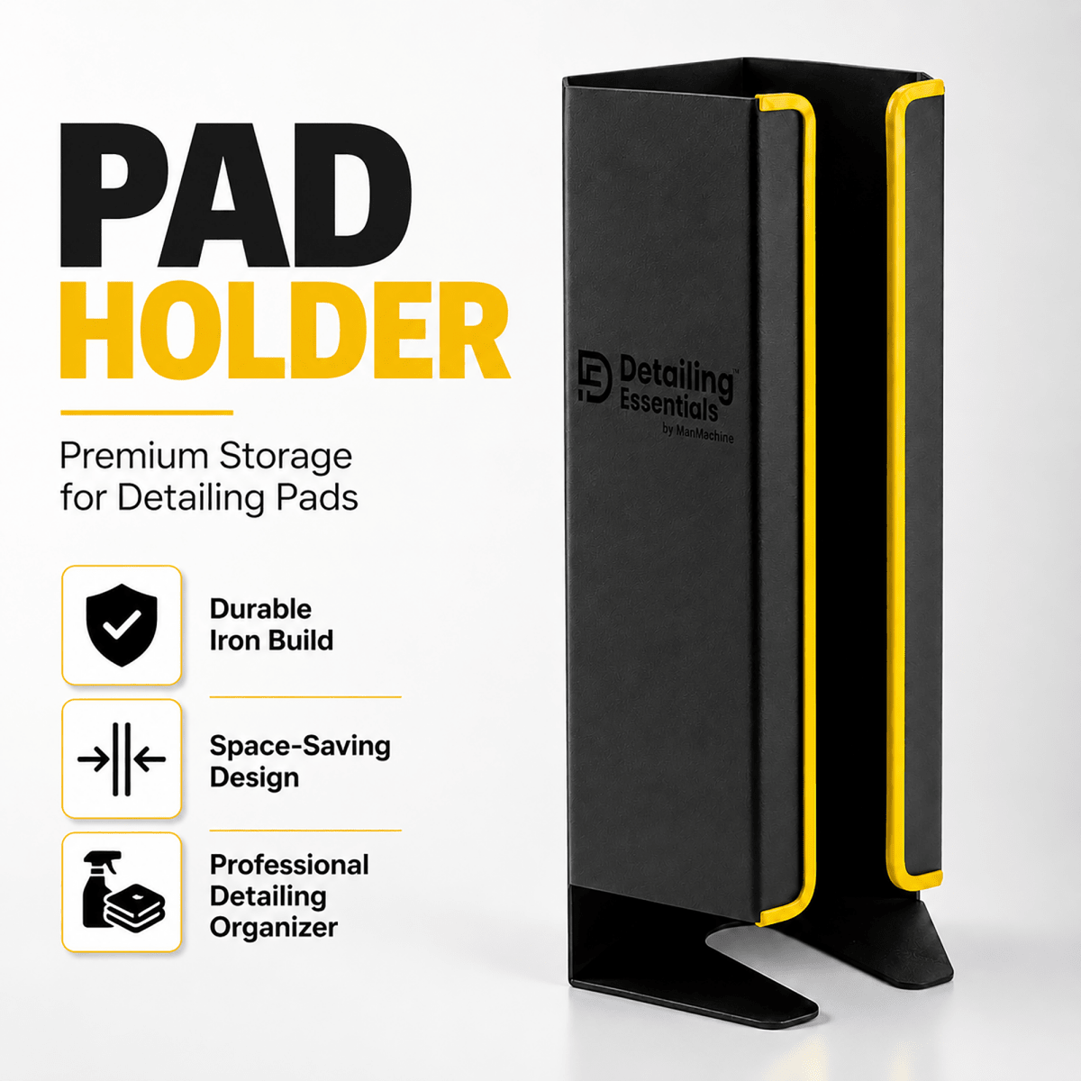 Detailing Essentials Pad Holder | Wall Mounted Polishing Pad Organizer - Detailing Essentials